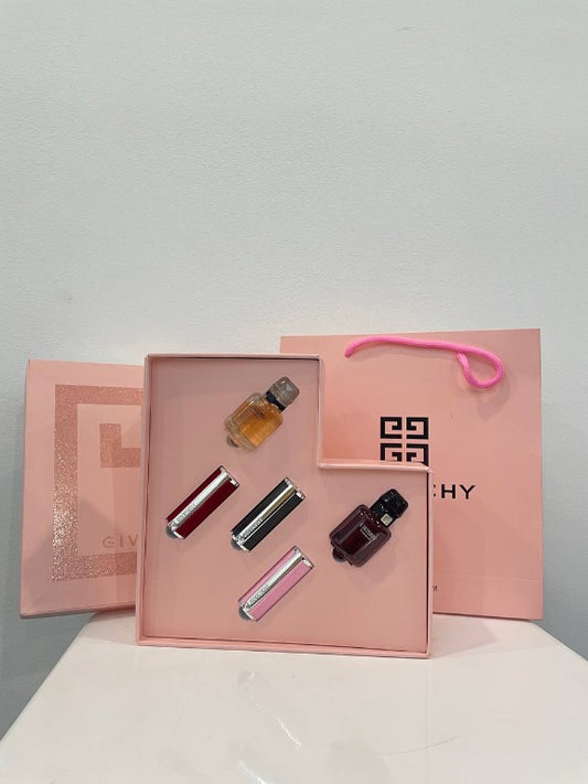 GIVENCHY set for women two mini perfumes and two lipstick